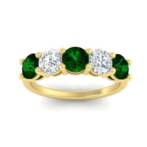 round-cut-diamond-and-emerald-3-carat-bridal-wedding-band-in-yellow-gold-FDENS141ROBGEMGRANGLE5-3.00CT-NL-YG