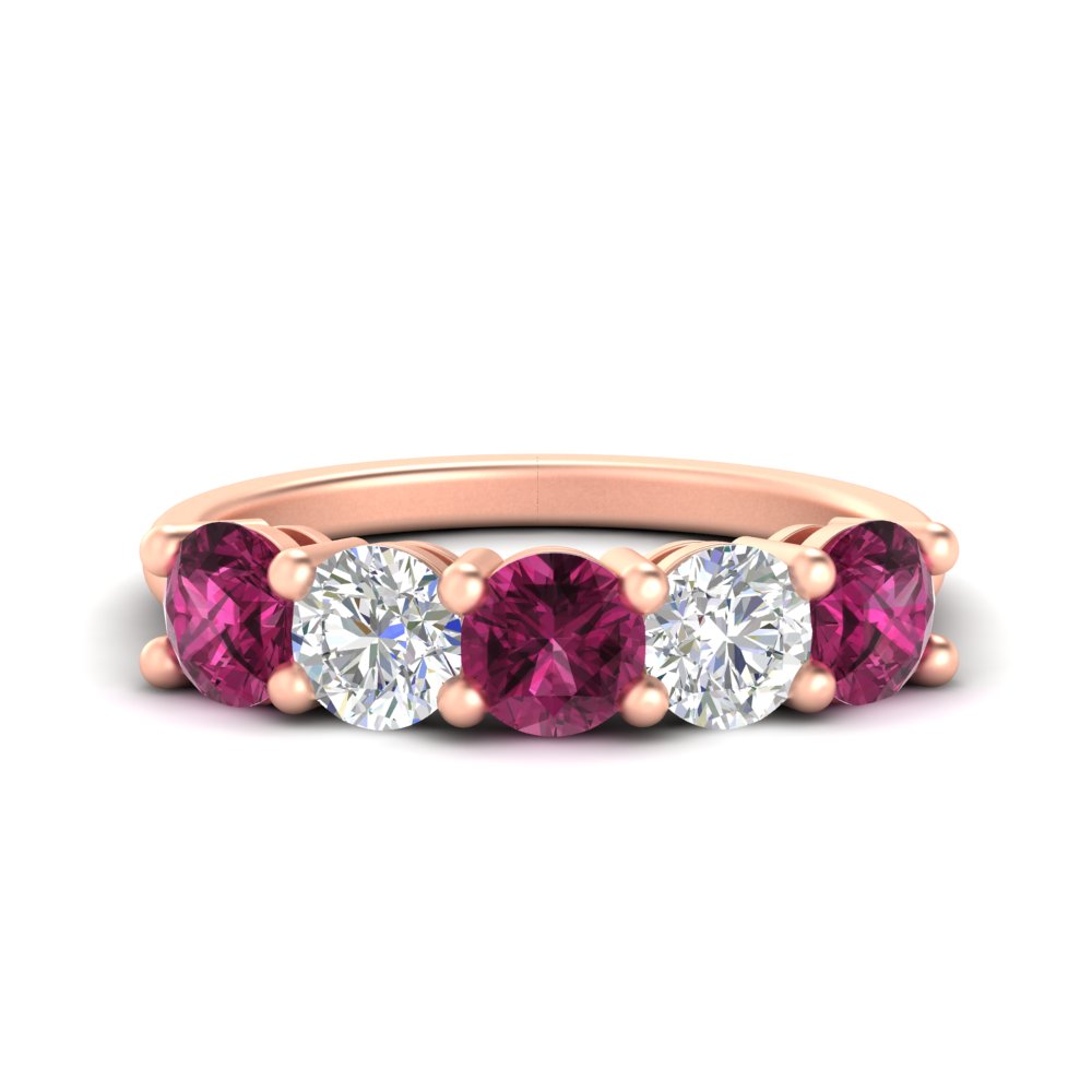 round-cut-diamond-and-pink-sapphire-3-carat-bridal-wedding-band-in-rose-gold-FDENS141ROBGSADRPI-3.00CT-NL-RG