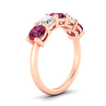 Load image into Gallery viewer, round-cut-diamond-and-pink-sapphire-3-carat-bridal-wedding-band-in-rose-gold-FDENS141ROBGSADRPIANGLE2-3.00CT-NL-RG

