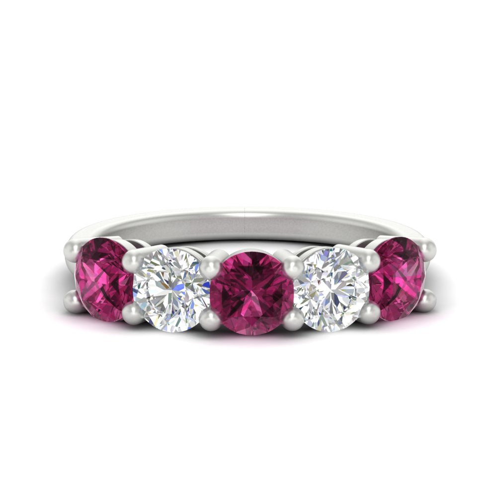 round-cut-diamond-and-pink-sapphire-3-carat-bridal-wedding-band-in-white-gold-FDENS141ROBGSADRPI-3.00CT-NL-WG
