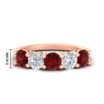 Load image into Gallery viewer, round-cut-diamond-and-ruby-3-carat-bridal-wedding-band-in-rose-gold-FDENS141ROBGRUDR-3.00CT-NL-RG-HW
