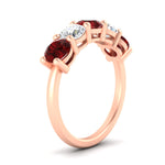 Load image into Gallery viewer, round-cut-diamond-and-ruby-3-carat-bridal-wedding-band-in-rose-gold-FDENS141ROBGRUDRANGLE2-3.00CT-NL-RG

