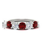 Load image into Gallery viewer, round-cut-diamond-and-ruby-3-carat-bridal-wedding-band-in-white-gold-FDENS141ROBGRUDR-3.00CT-NL-WG-HW
