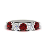 Load image into Gallery viewer, round-cut-diamond-and-ruby-3-carat-bridal-wedding-band-in-white-gold-FDENS141ROBGRUDR-3.00CT-NL-WG
