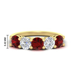 Load image into Gallery viewer, round-cut-diamond-and-ruby-3-carat-bridal-wedding-band-in-yellow-gold-FDENS141ROBGRUDR-3.00CT-NL-YG-HW
