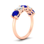 Load image into Gallery viewer, round-cut-diamond-and-sapphire-3-carat-bridal-wedding-band-in-rose-gold-FDENS141ROBGSABLANGLE2-3.00CT-NL-RG

