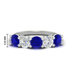 Load image into Gallery viewer, round-cut-diamond-and-sapphire-3-carat-bridal-wedding-band-in-white-gold-FDENS141ROBGSABL-3.00CT-NL-WG-HW
