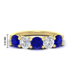 Load image into Gallery viewer, round-cut-diamond-and-sapphire-3-carat-bridal-wedding-band-in-yellow-gold-FDENS141ROBGSABL-3.00CT-NL-YG-HW
