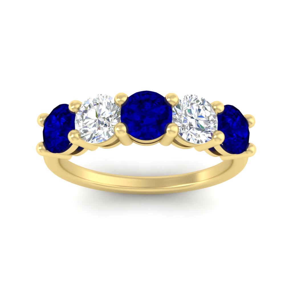 round-cut-diamond-and-sapphire-3-carat-bridal-wedding-band-in-yellow-gold-FDENS141ROBGSABLANGLE5-3.00CT-NL-YG