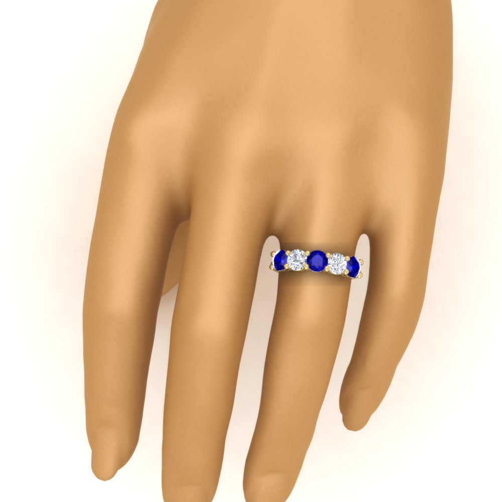 round-cut-diamond-and-sapphire-3-carat-bridal-wedding-band-in-yellow-gold-FDENS141ROBGSABLHAND-3.00CT-NL-YG