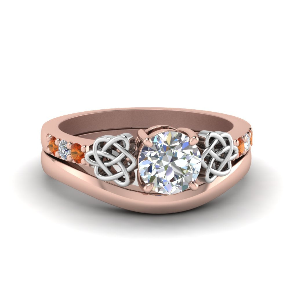 round-cut-diamond-celtic-wedding-set-with-orange-sapphire-in-14K-rose-gold-FDENS2255B3ROGSAOR-NL-RG?v=1756976789