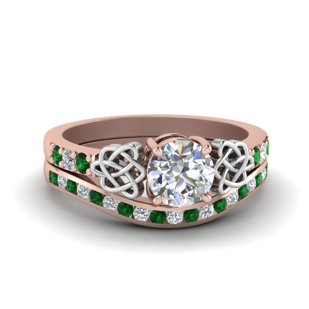 round-cut-diamond-channel-band-celtic-bridal-set-with-emerald-in-14K-rose-gold-FDENS2255B2ROGEMGR-NL-RG_67baf7cc-c800-4011-a8da-106b3f65a87d?v=1756980511