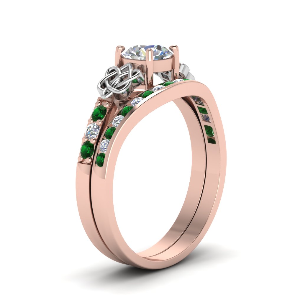 round-cut-diamond-channel-band-celtic-bridal-set-with-emerald-in-14K-rose-gold-FDENS2255B2ROGEMGRANGLE2-NL-RG_a2917cfc-0028-4bcf-8ff9-342877b30a89?v=1756980511