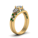 Load image into Gallery viewer, round-cut-diamond-channel-band-celtic-bridal-set-with-emerald-in-14K-yellow-gold-FDENS2255B2ROGEMGRANGLE2-NL-YG_c44b1605-e0cf-405d-ac6c-3a74c2dfab52?v=1756980511
