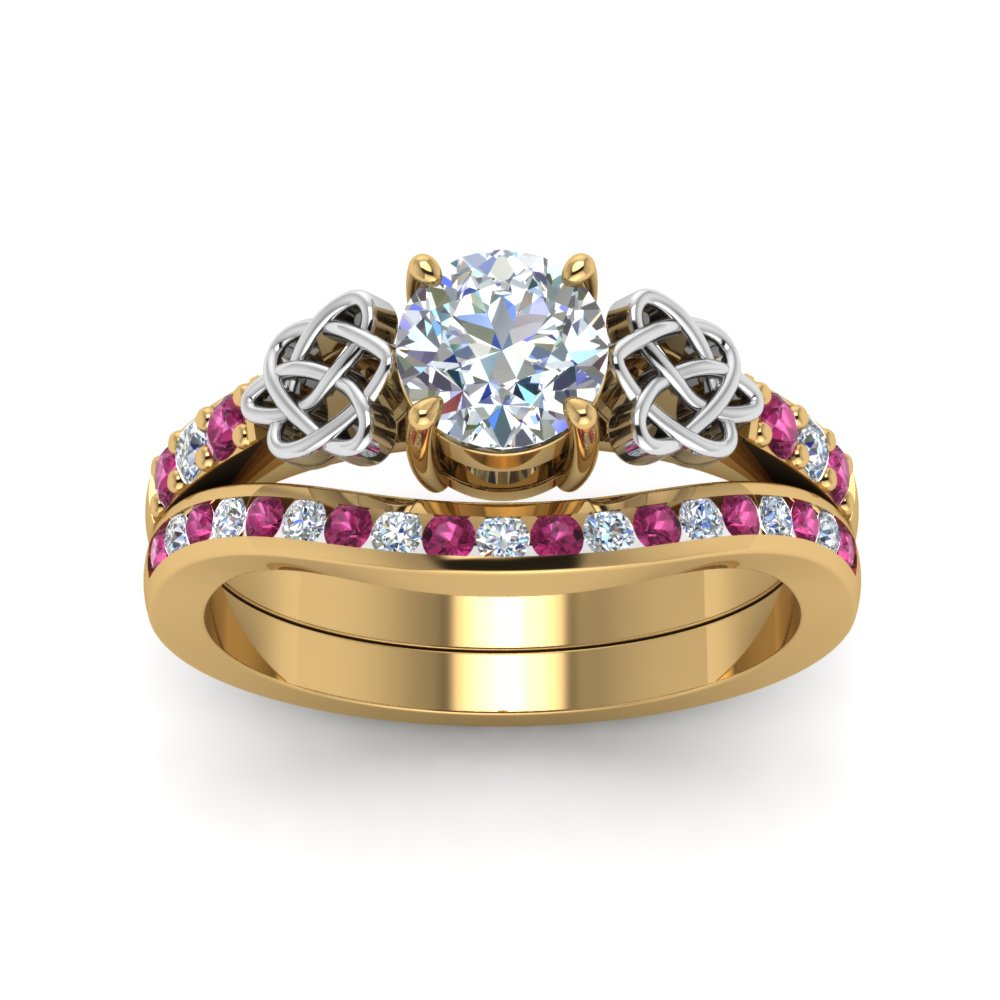 round-cut-diamond-channel-band-celtic-bridal-set-with-pink-sapphire-in-14K-yellow-gold-FDENS2255B2ROGSADRPIANGLE5-NL-YG_7ac256e7-b640-46e9-b9bf-914568fb6397?v=1756980511