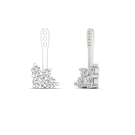 Round Diamond Cluster Earring Jackets for Studs