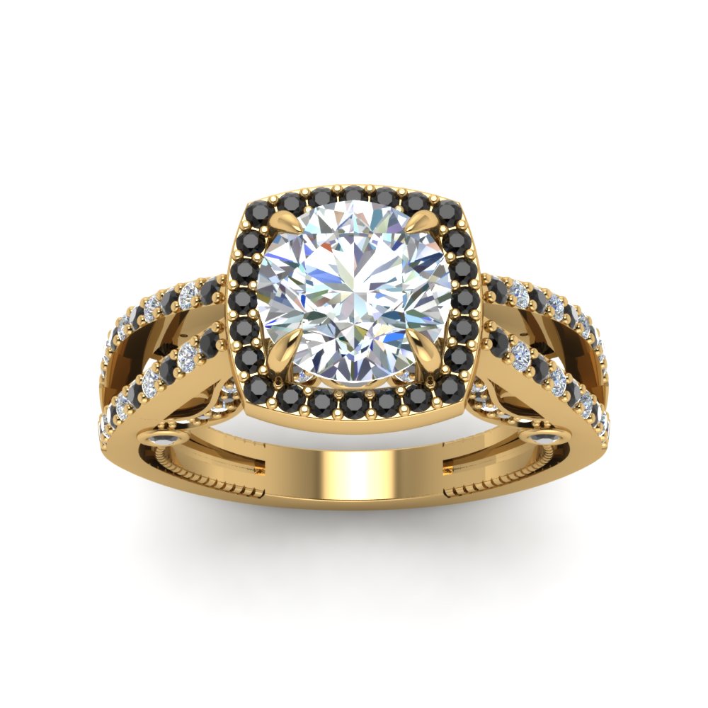 round-cut-diamond-engagement-ring-with-black-diamond-in-18K-yellow-gold-FD1109RORGBLACKANGLE3-NL-YG