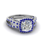 Load image into Gallery viewer, round-cut-diamond-engagement-ring-with-blue-sapphire-in-FD1109RORGSABLANGLE3-NL-WG
