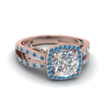 Load image into Gallery viewer, Square Filigree Split Diamond Engagement Ring
