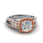 Load image into Gallery viewer, round-cut-diamond-engagement-ring-with-orange-sapphire-in-FD1109RORGSAORANGLE3-NL-WG
