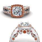 Load image into Gallery viewer, round-cut-diamond-engagement-ring-with-orange-sapphire-in-18K-white-gold-FD1109RORGSAORANGLE3-NL-WG
