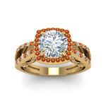 Load image into Gallery viewer, round-cut-diamond-engagement-ring-with-orange-sapphire-in-18K-yellow-gold-FD1109RORGSAORANGLE3-NL-YG
