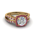 Load image into Gallery viewer, Square Filigree Split Diamond Engagement Ring
