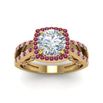 Load image into Gallery viewer, round-cut-diamond-engagement-ring-with-pink-sapphire-in-FD1109RORGSADRPIANGLE3-NL-YG
