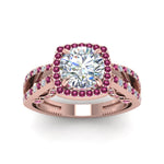 Load image into Gallery viewer, round-cut-diamond-engagement-ring-with-pink-sapphire-in-18K-rose-gold-FD1109RORGSADRPIANGLE3-NL-RG
