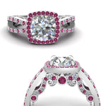 Load image into Gallery viewer, round-cut-diamond-engagement-ring-with-pink-sapphire-in-18K-white-gold-FD1109RORGSADRPIANGLE3-NL-WG

