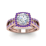 Load image into Gallery viewer, round-cut-diamond-engagement-ring-with-purple-topaz-in-FD1109RORGVITOANGLE3-NL-RG
