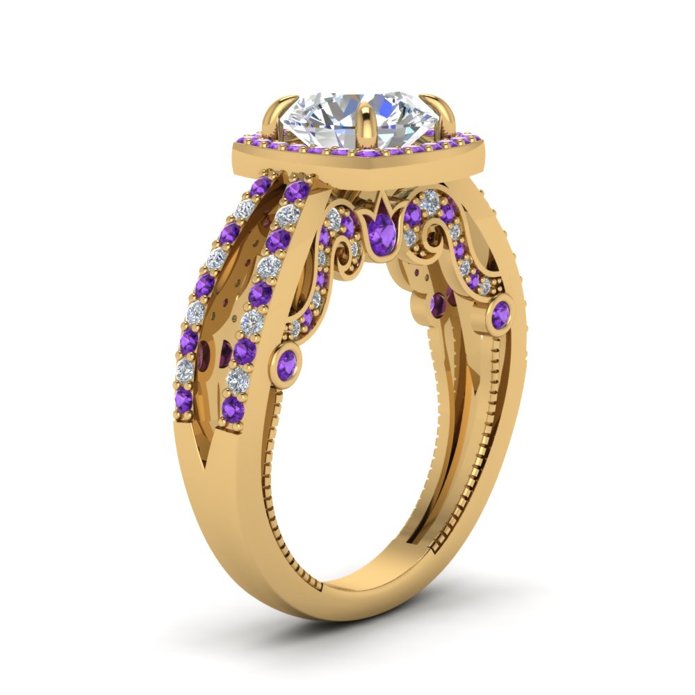 round-cut-diamond-engagement-ring-with-purple-topaz-in-18K-yellow-gold-FD1109RORGVITOANGLE3-NL-YG
