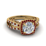 Load image into Gallery viewer, Square Filigree Split Diamond Engagement Ring
