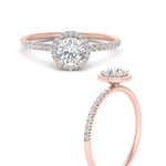 Load image into Gallery viewer, round-cut-diamond-halo-petite-engagement-ring-in-rose-gold-FD8523RORANGLE3-NL-RG