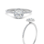 Load image into Gallery viewer, round-cut-diamond-halo-petite-engagement-ring-in-white-gold-FD8523RORANGLE3-NL-WG