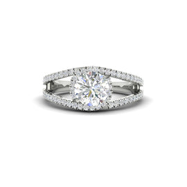 Halo Swirl Lab-Grown Round Cut Engagement Ring