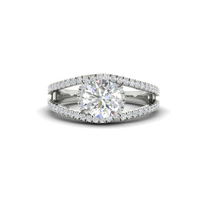 Halo Swirl Lab-Grown Round Cut Engagement Ring