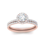 Load image into Gallery viewer, round-cut-diamond-halo-wedding-ring-set-in-rose-gold-FD8523RO-NL-RG
