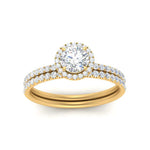 Load image into Gallery viewer, round-cut-diamond-halo-wedding-ring-set-in-yellow-gold-FD8523RO-NL-YG
