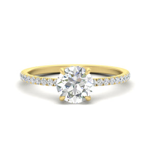 Round Cut Pave Underhalo Engagement Ring