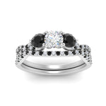 Load image into Gallery viewer, round-cut-diamond-twisted-floral-prong-black-diamond-wedding-set-white-gold-FD10257ROGBLACK-ANGLE5-NL-WG?v=1756360083
