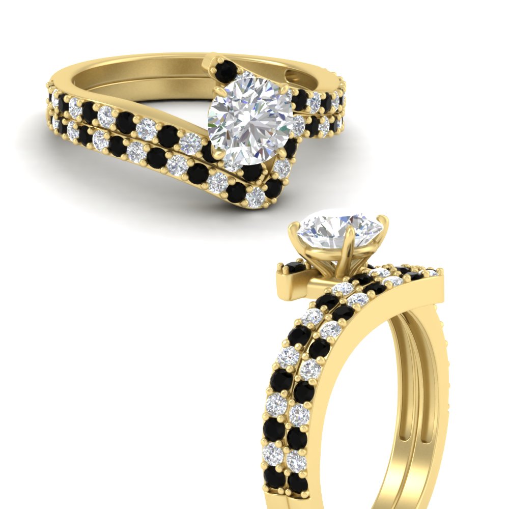 round-cut-diamond-wedding-ring-set-with-black-diamond-in-FDENS3007ROGBLACK-NL-YG