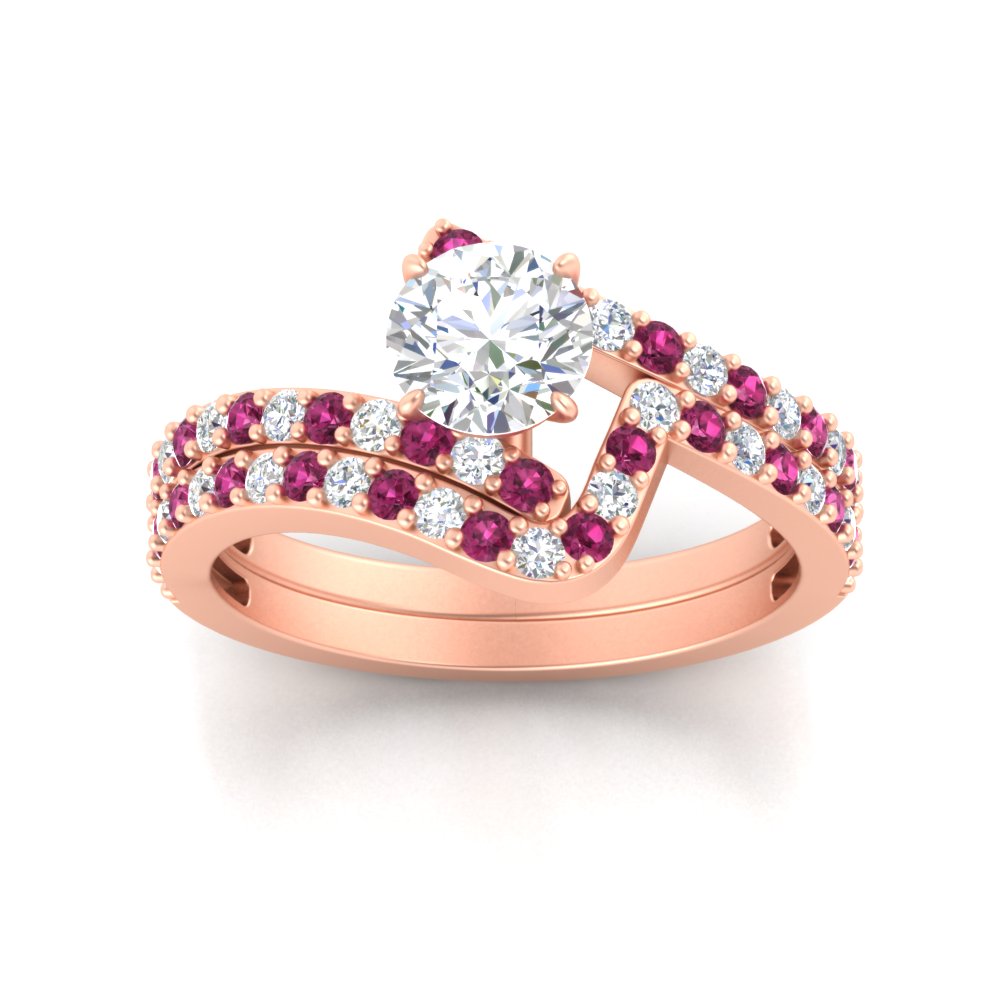 round-cut-diamond-wedding-ring-set-with-pink-sapphire-in-FDENS3007ROGSADRPI-NL-RG