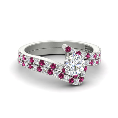 round-cut-diamond-wedding-ring-set-with-pink-sapphire-in-FDENS3007ROGSADRPI-NL-WG