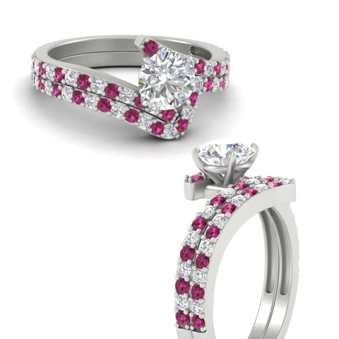 round-cut-diamond-wedding-ring-set-with-pink-sapphire-in-FDENS3007ROGSADRPI-NL-WG