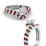 Load image into Gallery viewer, round-cut-diamond-wedding-ring-set-with-ruby-in-FDENS3007ROGRUDR-NL-WG

