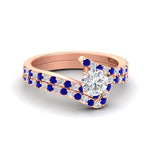 Load image into Gallery viewer, round-cut-diamond-wedding-ring-set-with-sapphire-in-FDENS3007ROGSABL-NL-RG
