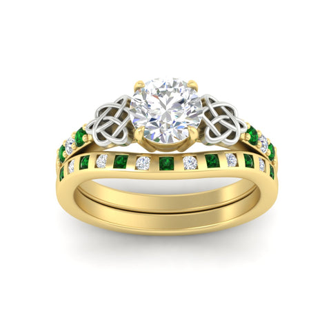 round-cut-emerald-celtic-two-tone-bridal-matching-set-in-yellow-gold-fdens2255rogemgrangle5-nl-yg-ws4.jpg