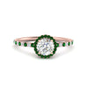 Load image into Gallery viewer, round-cut-emerald-halo-petite-engagement-ring-in-rose-gold-FD8523RORGEMGRANGLE3-NL-RG