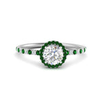 Load image into Gallery viewer, round-cut-emerald-halo-petite-engagement-ring-in-white-gold-FD8523RORGEMGRANGLE3-NL-WG